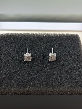 8mm Small CZ Stud Earrings for Men Women Streetwear Punk Hip Hop Unisex Earrings